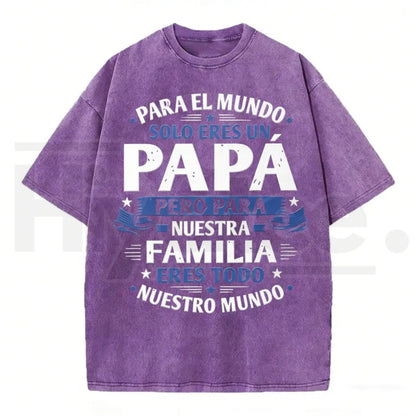 Premium "Papa" Vintage Washed T-Shirt – High-Quality Father’s Day Graphic Tee