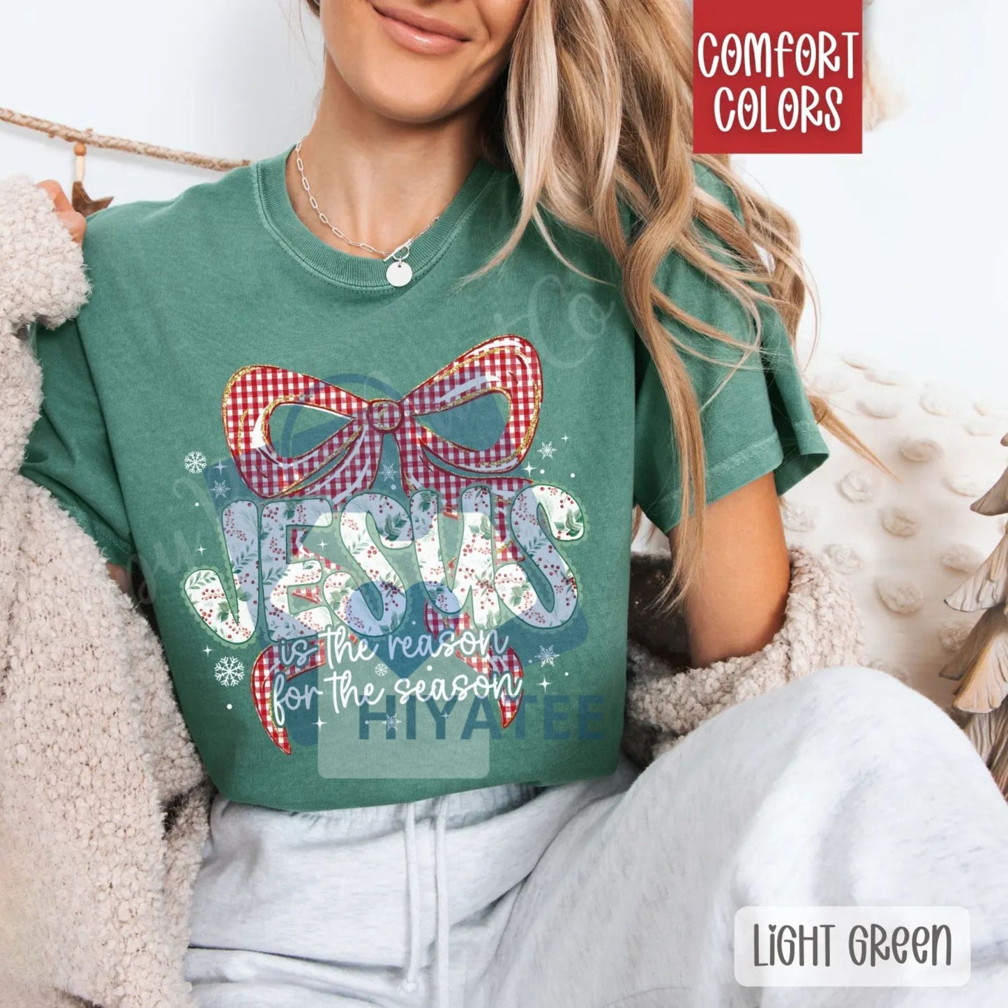 Jesus Is The Reason Shirt – Comfort Colors Trendy Women's Religious Christmas T-shirt, Faith Holiday Tee