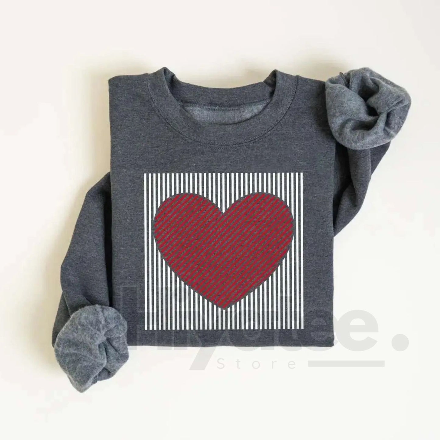 Retro Valentines Heart Sweatshirt: Cute Love Crewneck for Teachers, Moms & Women