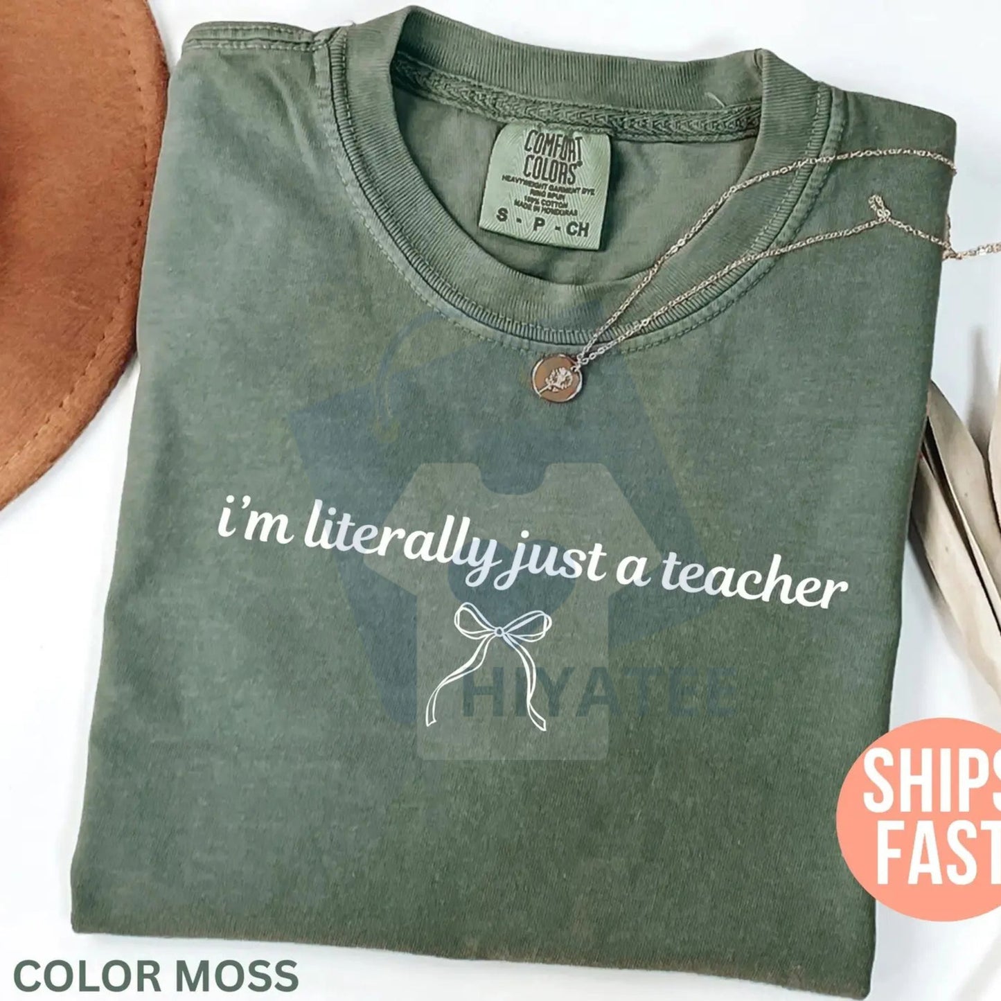 Comfort Colors "I’m Literally Just a Teacher" Shirt – Funny Coquette Teacher Tee, Back to School, Teacher Appreciation Gift