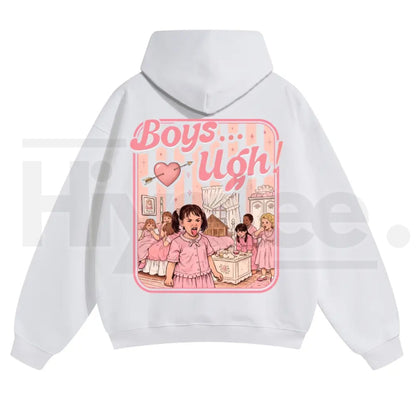 Unisex “Boys...Ugh!” 90s Movie Quote Hoodie – Funny Valentine's Streetwear Pullover, Retro Y2K Aesthetic Graphic Hoodie