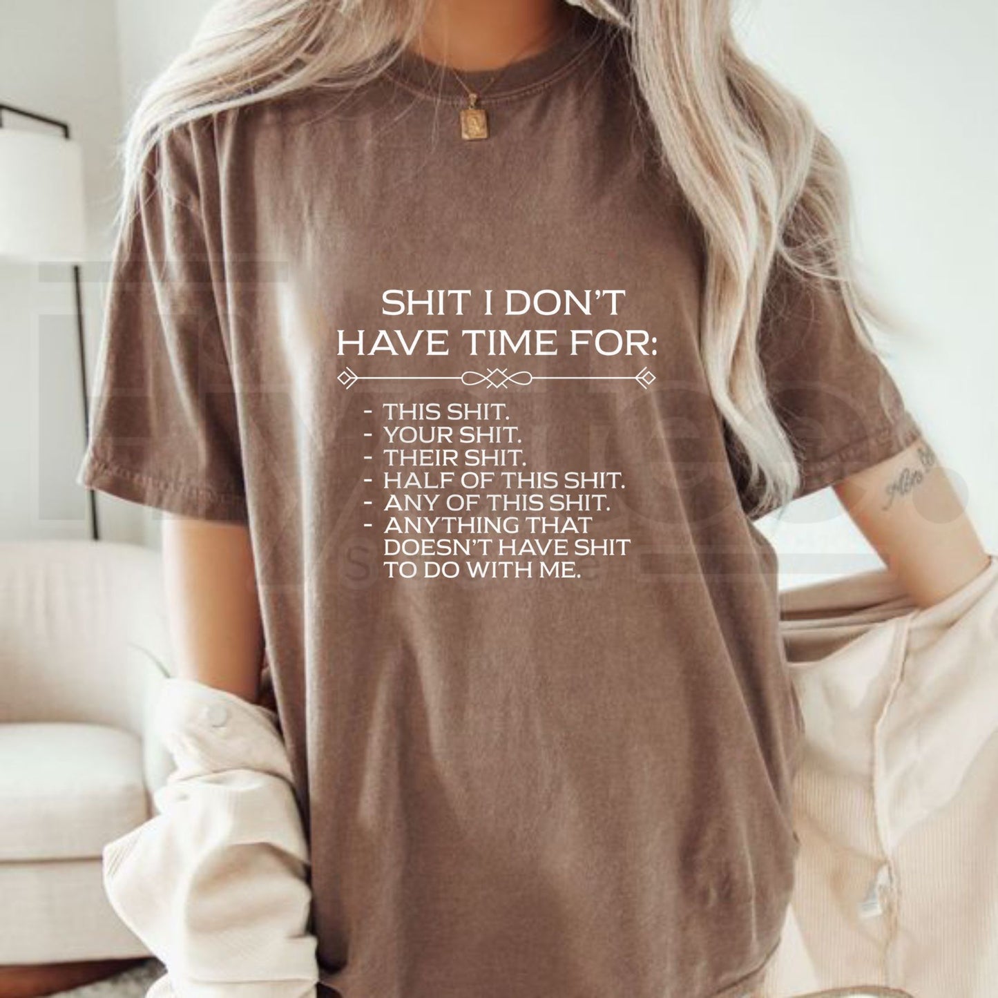 "Shit I Don't Have Time For" – Men's Relaxed Street Style Graphic Top