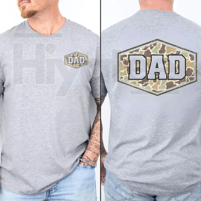 Comfort Colors Camouflage Dad Shirt – Retro Varsity Duck Camo Tee, Trending Father's Day Men's Graphic Casual Outfit Gift