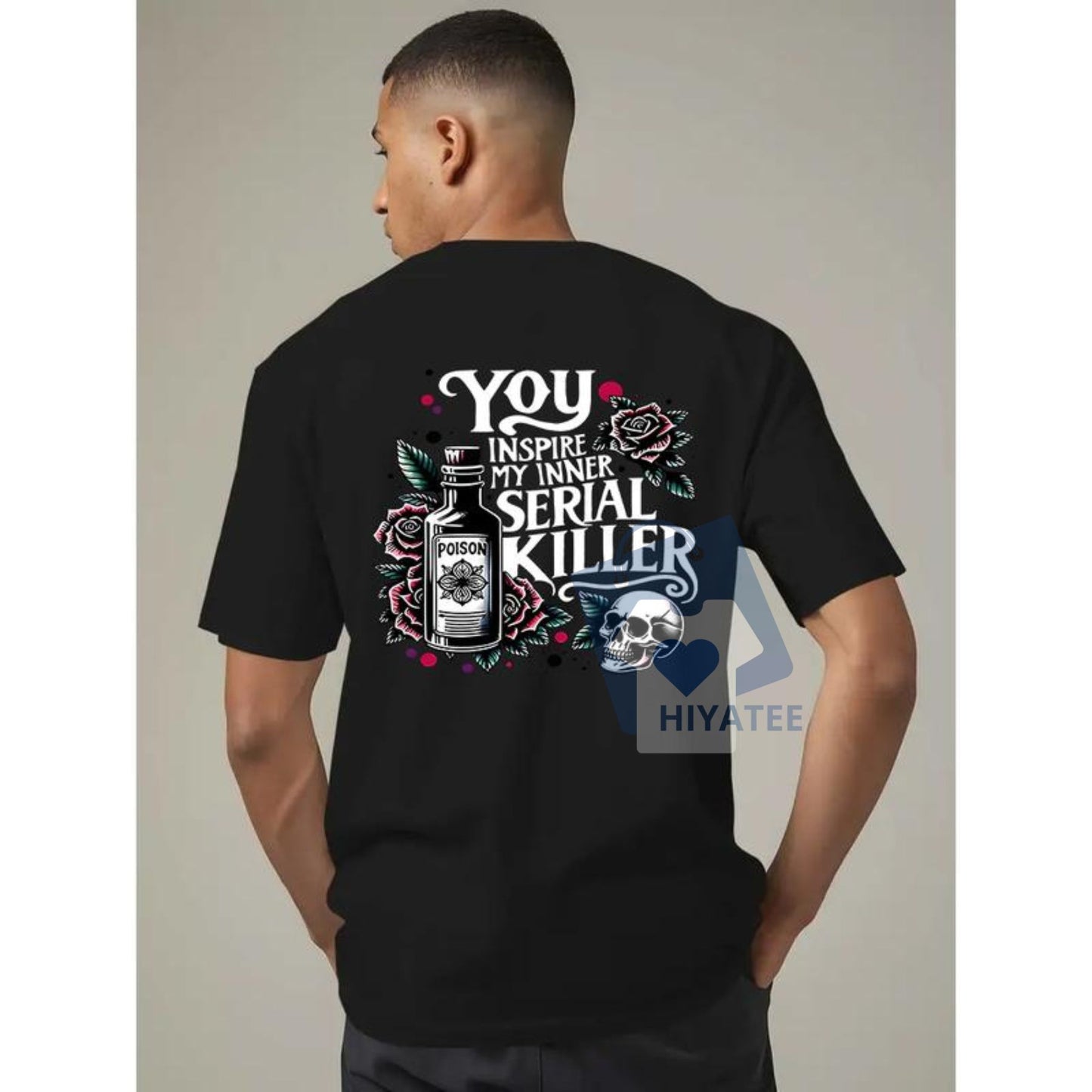 You, My Inner Killer T-Shirt – Edgy Skull & Roses Graphic Tee for Spring/Summer