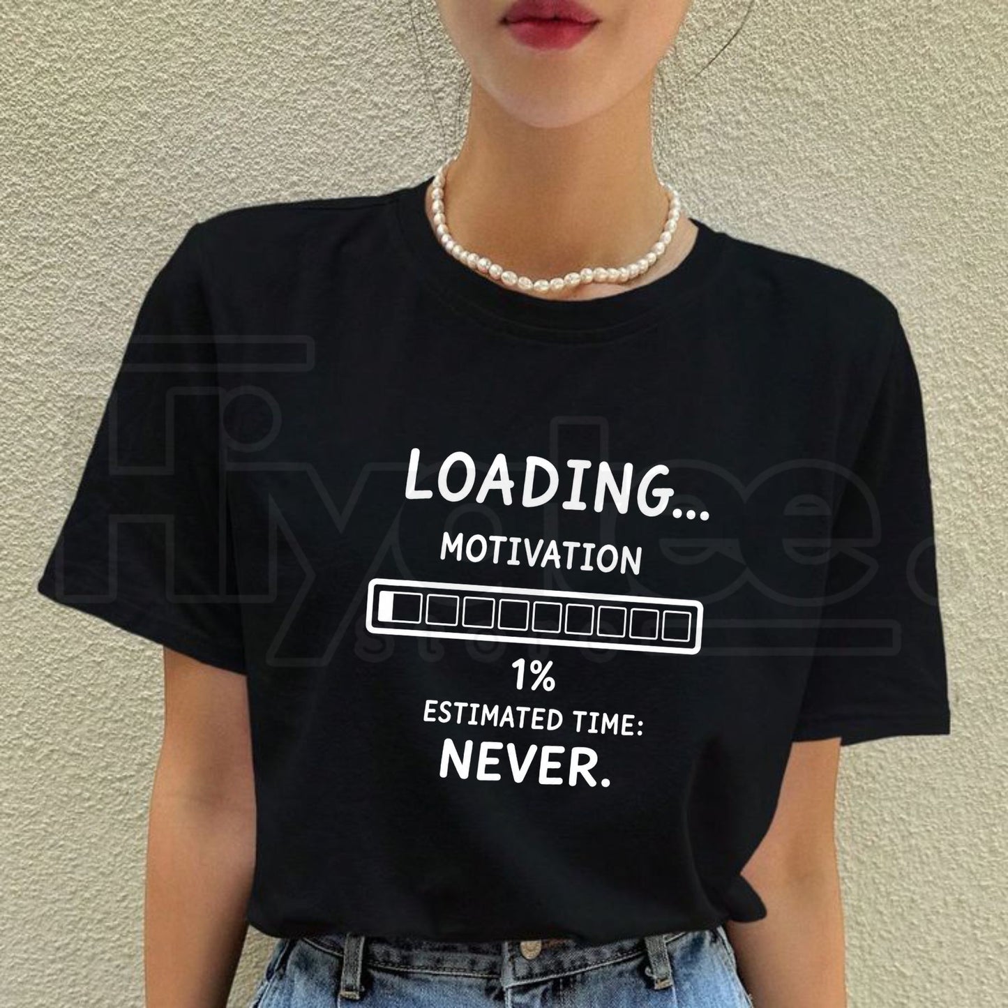Funny Loading Motivation 1% Graphic T-Shirt – Lazy Humor Unisex Tee