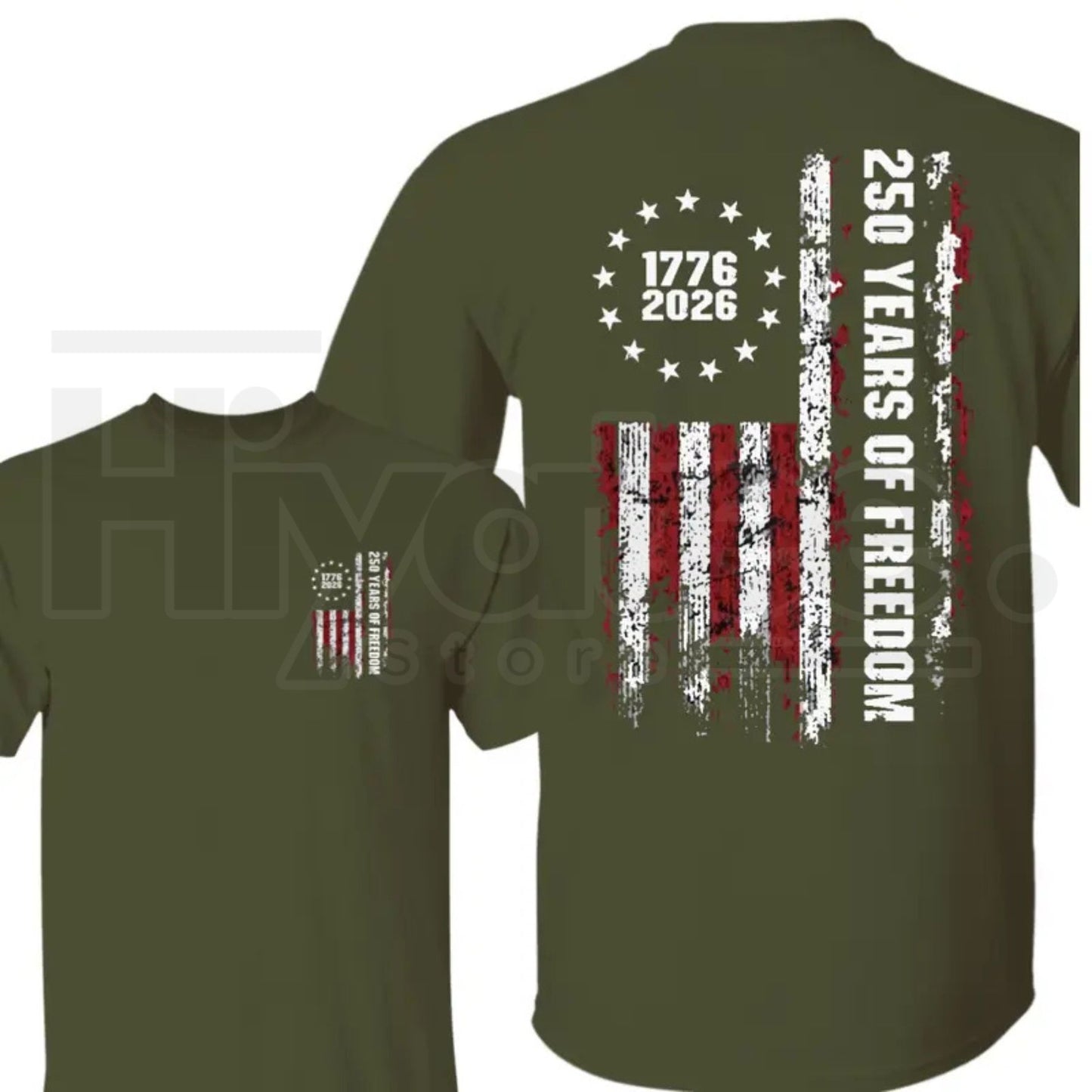 Double-Sided USA 250th Anniversary T-Shirt – Vintage 1776-2026 Patriotic Flag Tee
