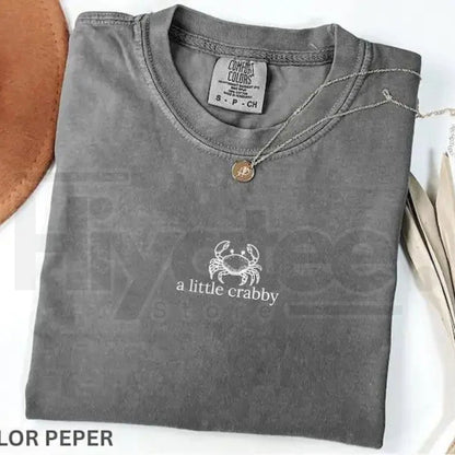 Comfort Colors® A Little Crabby Shirt – Minimalist Beach Graphic Tee