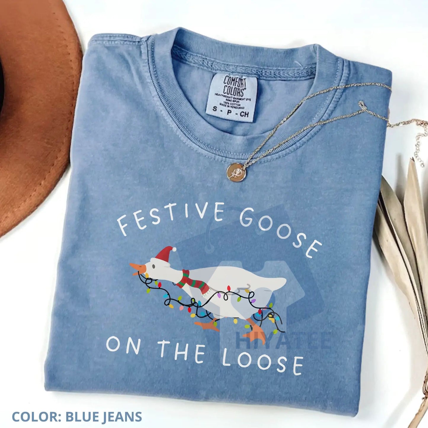 Festive Goose on the Loose Christmas T-Shirt