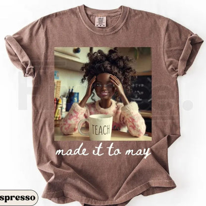 Comfort Colors® Last Day of School Teacher Doll Face Meme Shirt – Black Educator Summer Break Tee