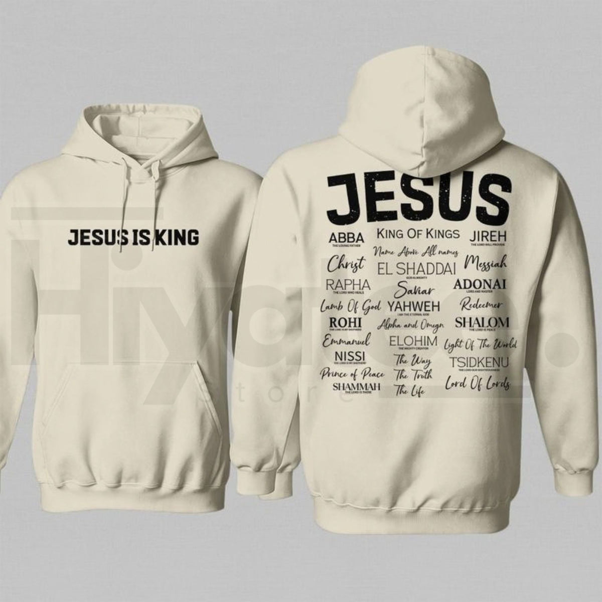 "JESUS IS KING" Gothic Hoodie – Dark Aesthetic Streetwear Cross Graphic Pullover