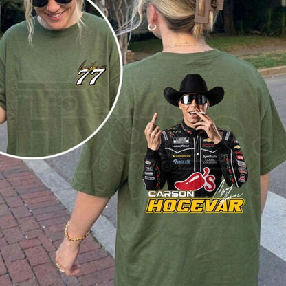 Carson Hocevar Fight T-Shirt – Vintage NASCAR Racing Graphic Tee #77