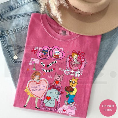 Comfort Colors® Coquette Bow Children’s Book Valentine Shirt – Junie B. Teacher Tee, Library Book Club School Top
