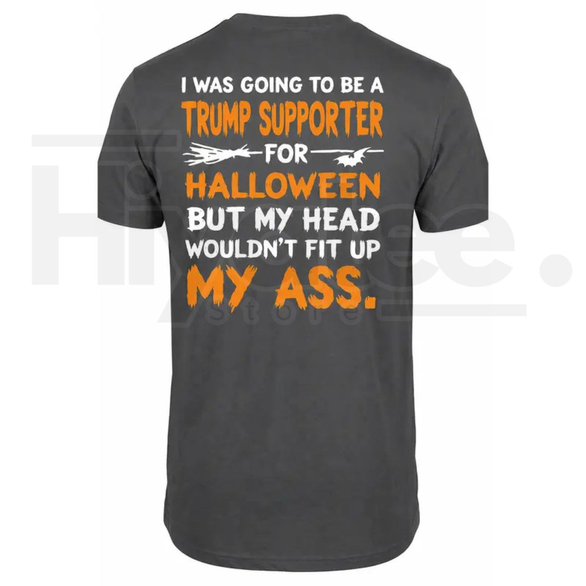 Men's Halloween Political Quote T-Shirt – Back Print Bat Spooky Novelty Tee