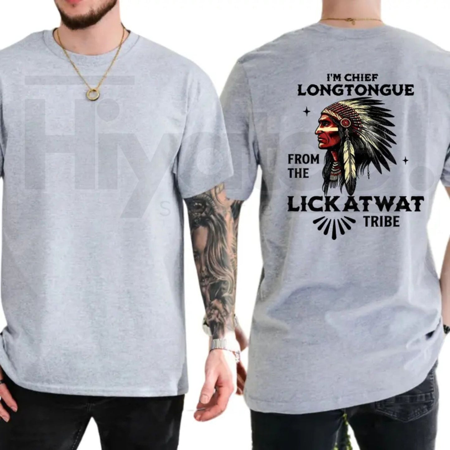 Chief Longtongue Lickatwat Tribe T-Shirt – Funny Native Humor Graphic Tee