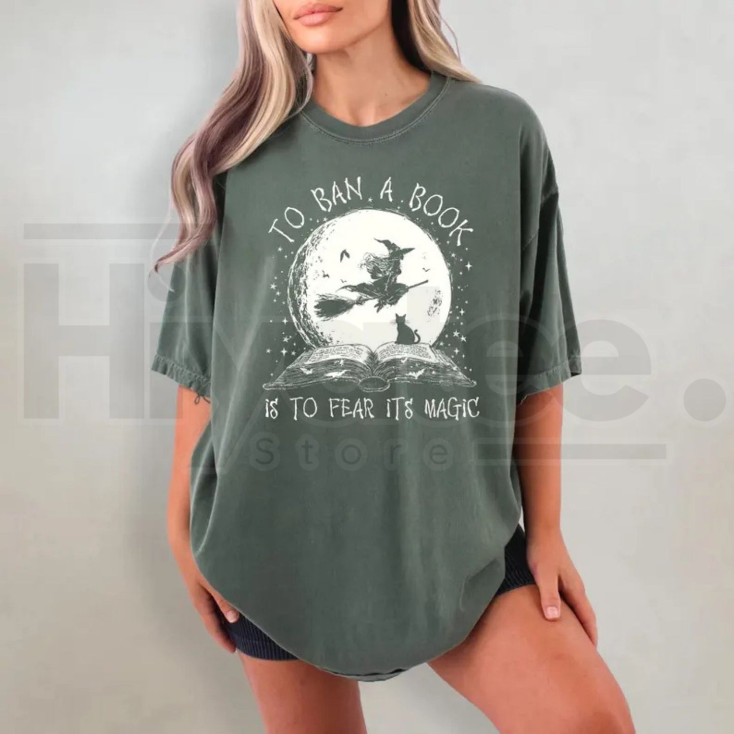 Comfort Colors Halloween Witch Book Shirt Reading Witch Library Gift