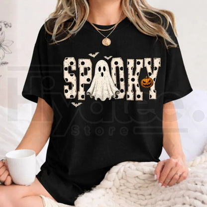 Comfort Colors Retro Spooky Halloween Ghost Preppy Tee