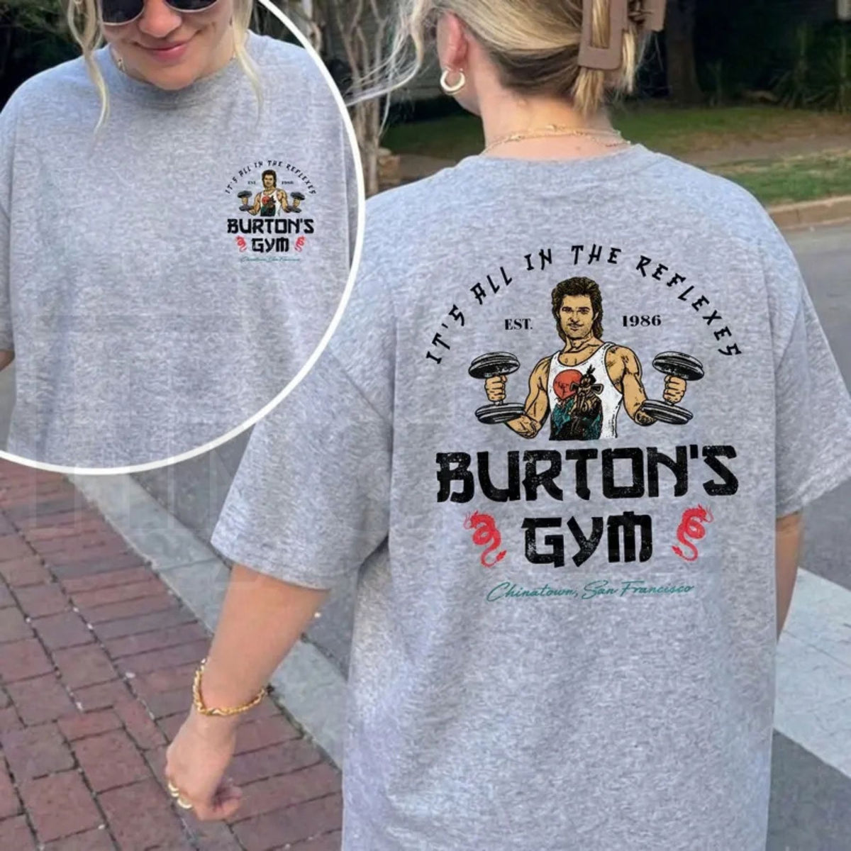 Vintage Big Trouble In Little China T-Shirt – It's All In The Reflexes Front & Back Print Tee