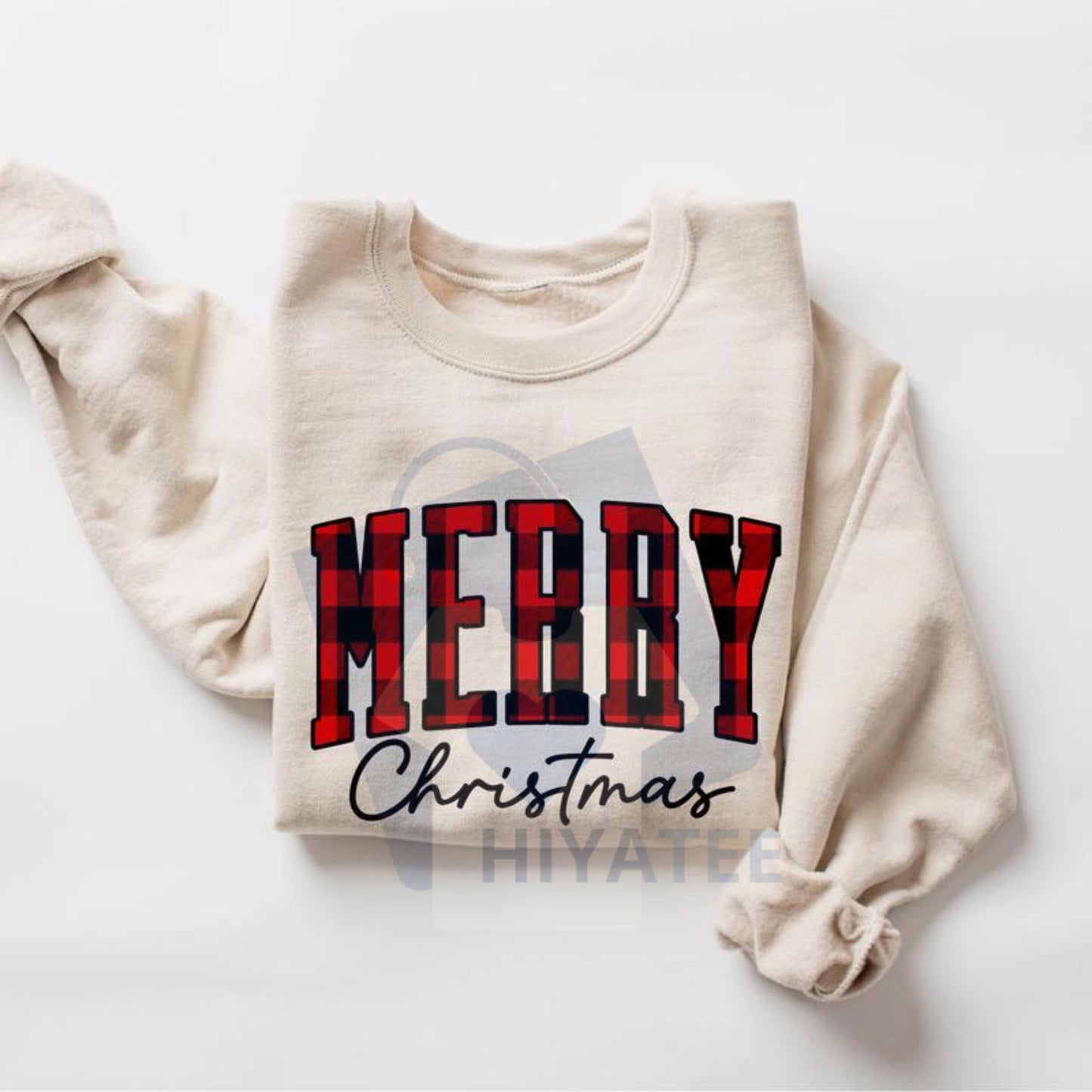 Merry Christmas Sweatshirt: Buffalo Plaid Sweater, Christmas Family Crewneck, Woman Xmas Shirt, Cute Winter Holiday Gift Idea
