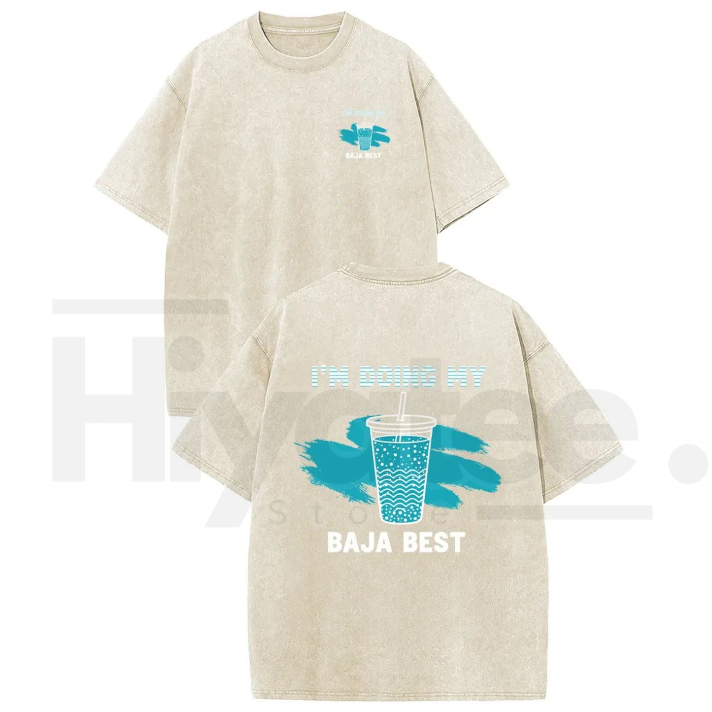 Holafish "Doing My Best" Drink T-Shirt – Premium Washed Vintage Casual Tee