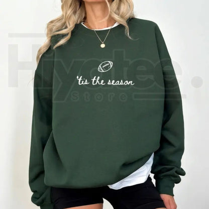 Football Season Sweatshirt – Tis The Season Game Day Crewneck, Cozy Football Mom Fall Pullover