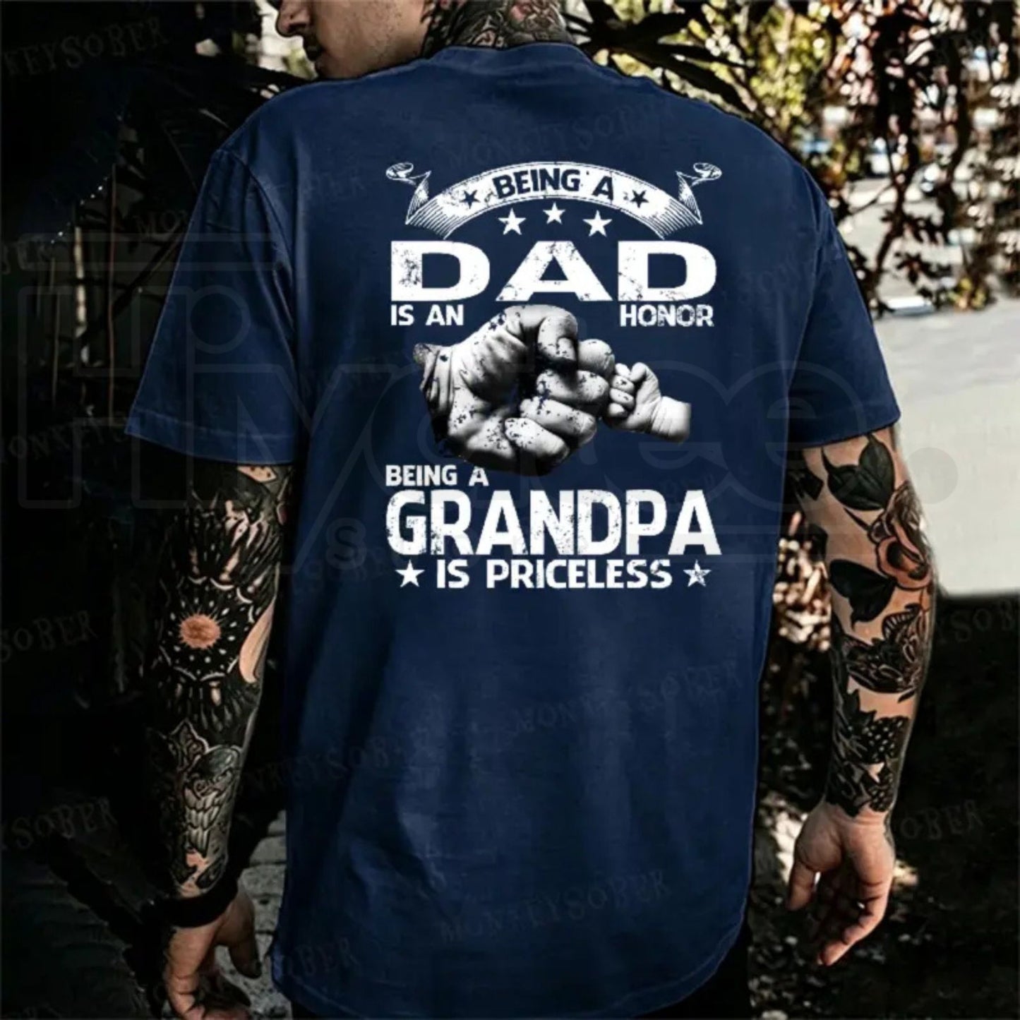 Being A Dad Is An Honor Being Grandpa Is Priceless T-Shirt – Pure Cotton Graphic Tee