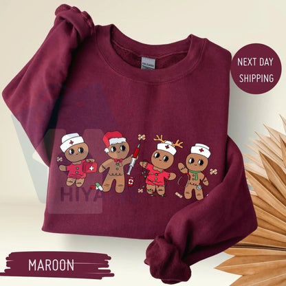Christmas Nurse Gingerbread Sweatshirt: Trending Unisex Graphic, Casual Outfit, Perfect Xmas Gift For Men And Women