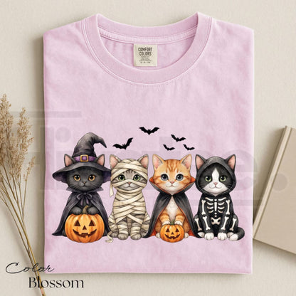 Comfort Colors Halloween Cat Pumpkin Spooky Graphic Tee
