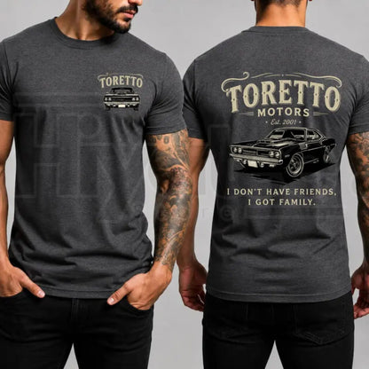 Toretto Motors Vintage Racing T-Shirt – Muscle Car Street Racing Graphic Tee