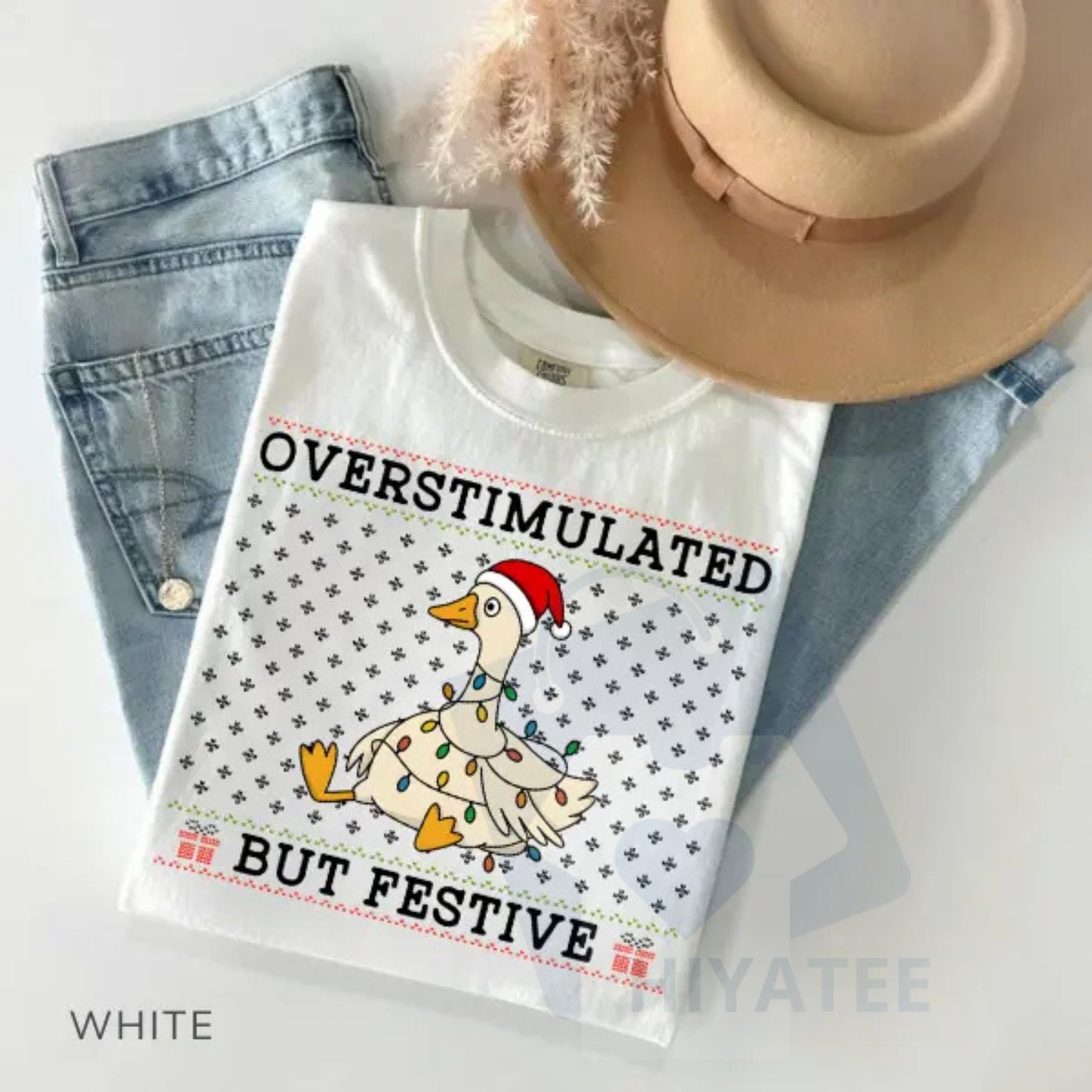 Comfort Colors Overstimulated But Festive Goose Shirt