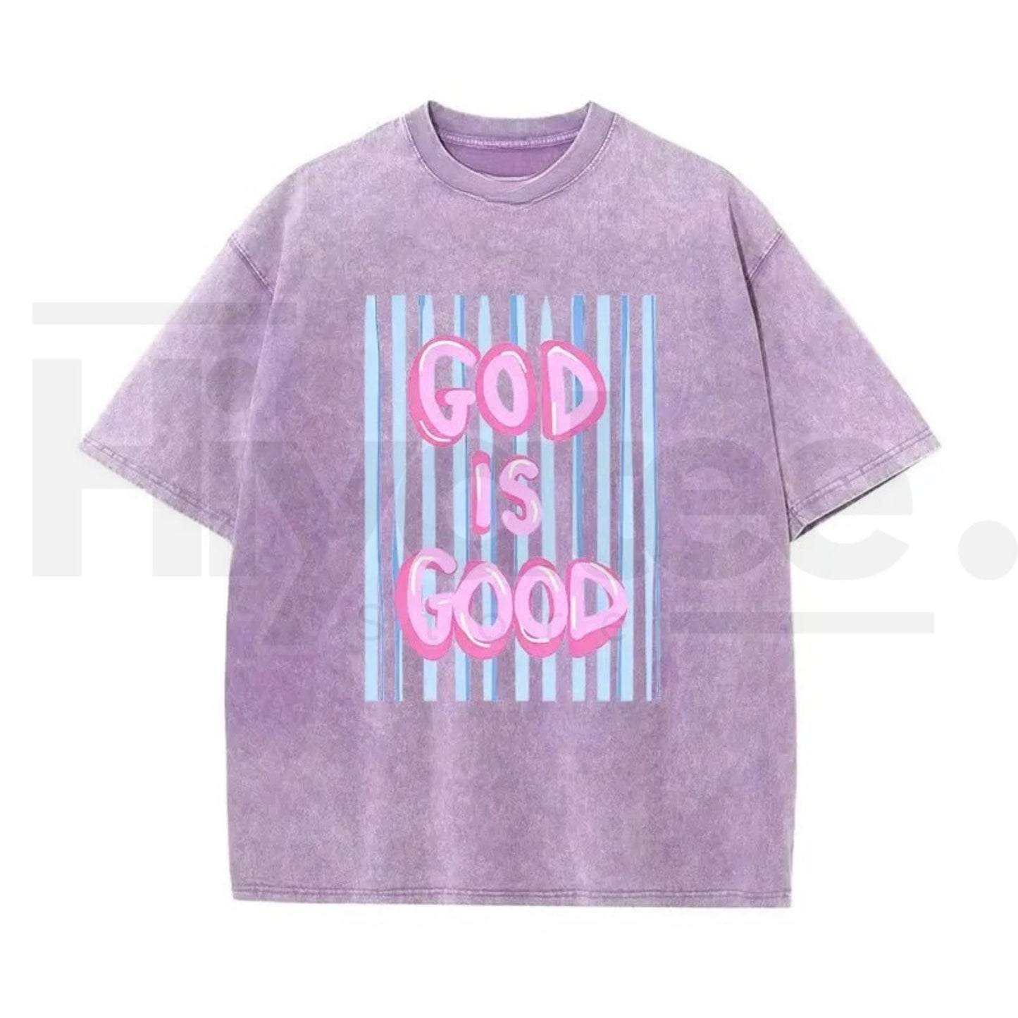 Unisex “God Is Good” Washed Cotton T-Shirt – Faith Graphic Tee, Plus Size Christian Shirt