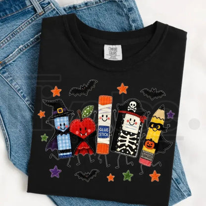 Comfort Colors Halloween Teacher Cute School Supplies Tee