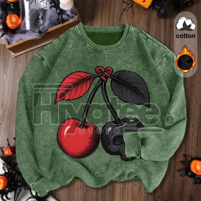 Women's Vintage Soft Pullover Sweatshirt – Fleece Lined, Round Neck Long Sleeve for Fall & Winter