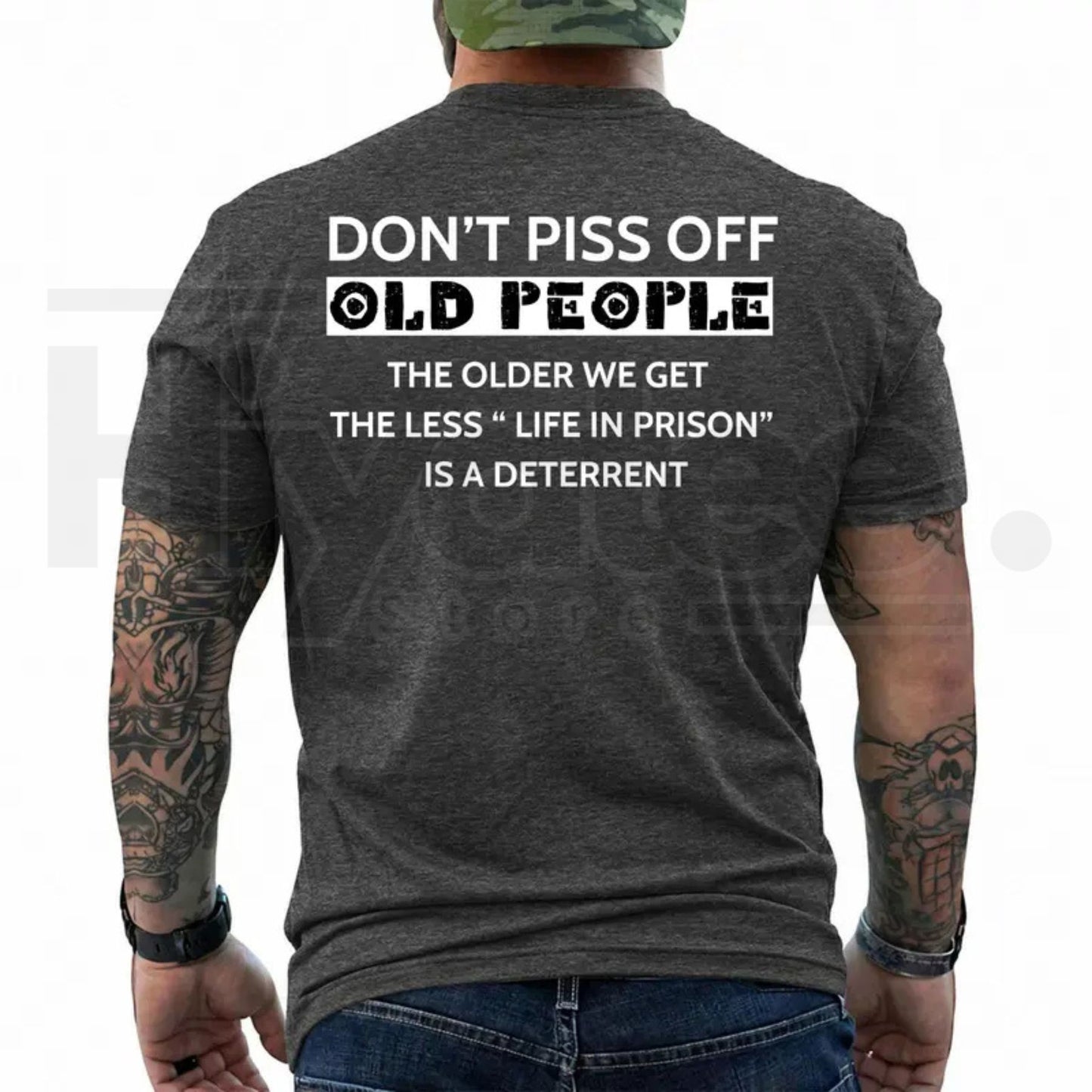 The Less Life In Prison Is A Deterrent T-Shirt – Funny Old People Retro Graphic Tee