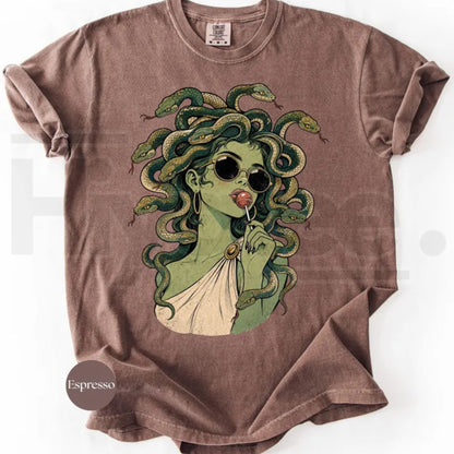 Comfort Colors Medusa Lollipop Retro Halloween Tee
