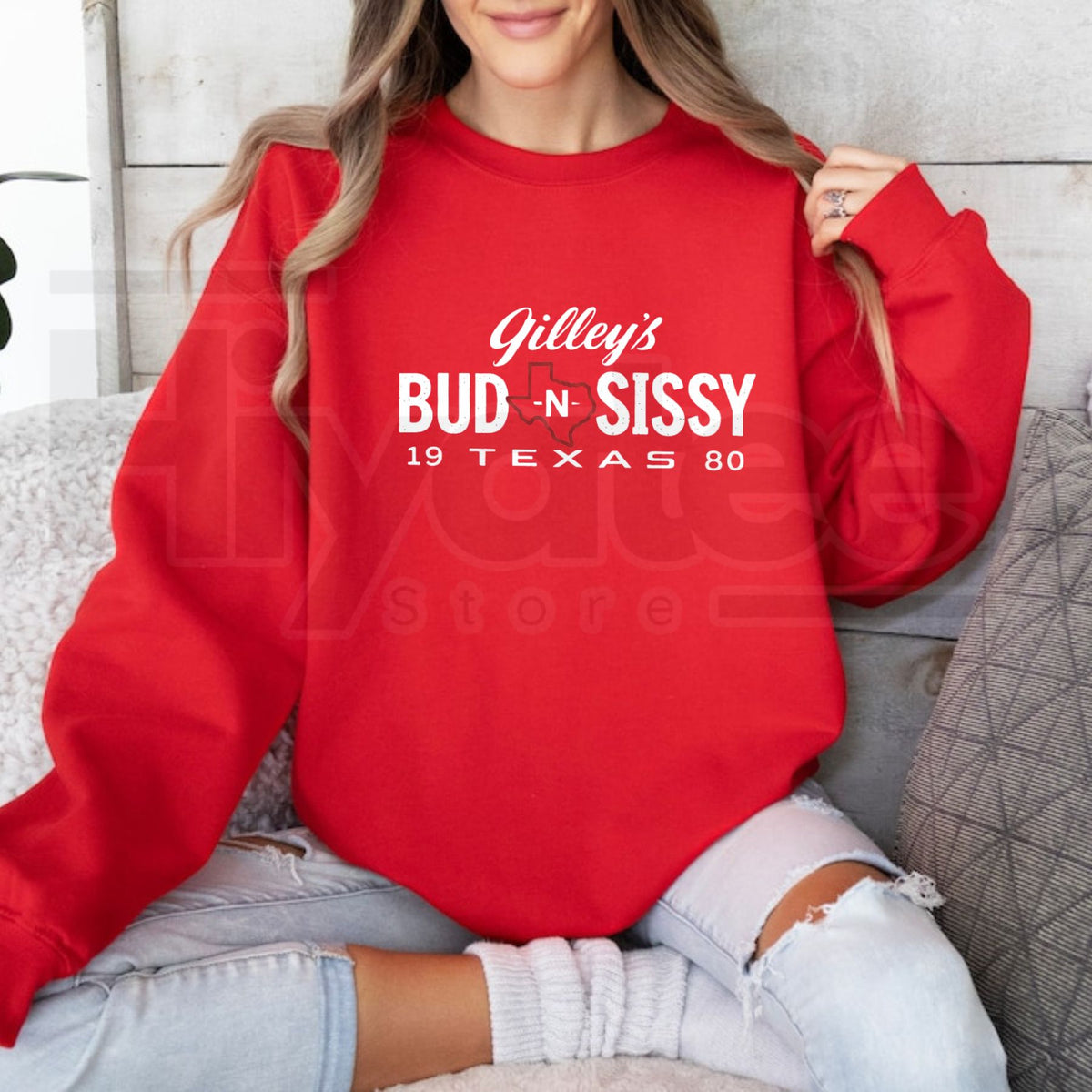 Urban Cowboy Sweatshirt – Gilley's Country Western Crewneck, Vintage Bud N Sissy Retro Graphic Pullover