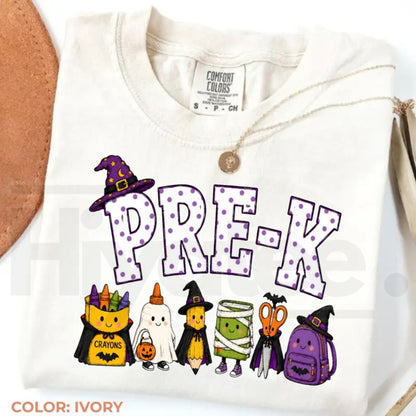 Comfort Colors Halloween Teacher Shirt Spooky Pencil Cute Fall Classroom Tee