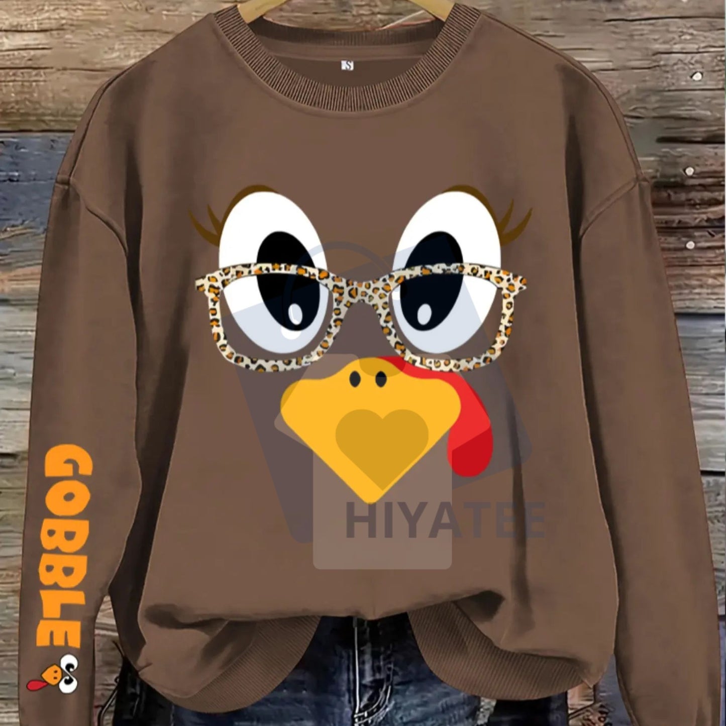 Women's Casual Thanksgiving Turkey Print Pullover Sweater: Soft Long Sleeve Round Neck Sweatshirt, Cute All-Season Holiday Wear