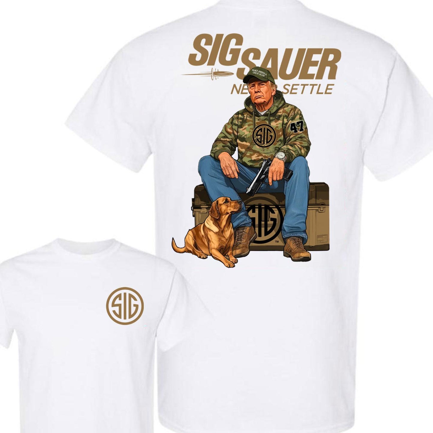 Sig Sauer Trump Hunting 2-Sided T-Shirt – Bold Statement for Gun Enthusiasts