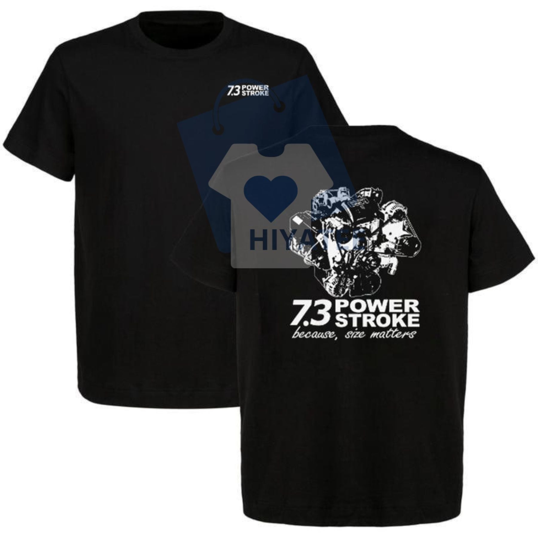 7.3 Power Stroke T-Shirt – 90s Styled Ford Graphic Tee, 2-Sided Design for Car Lovers -Hiyatee