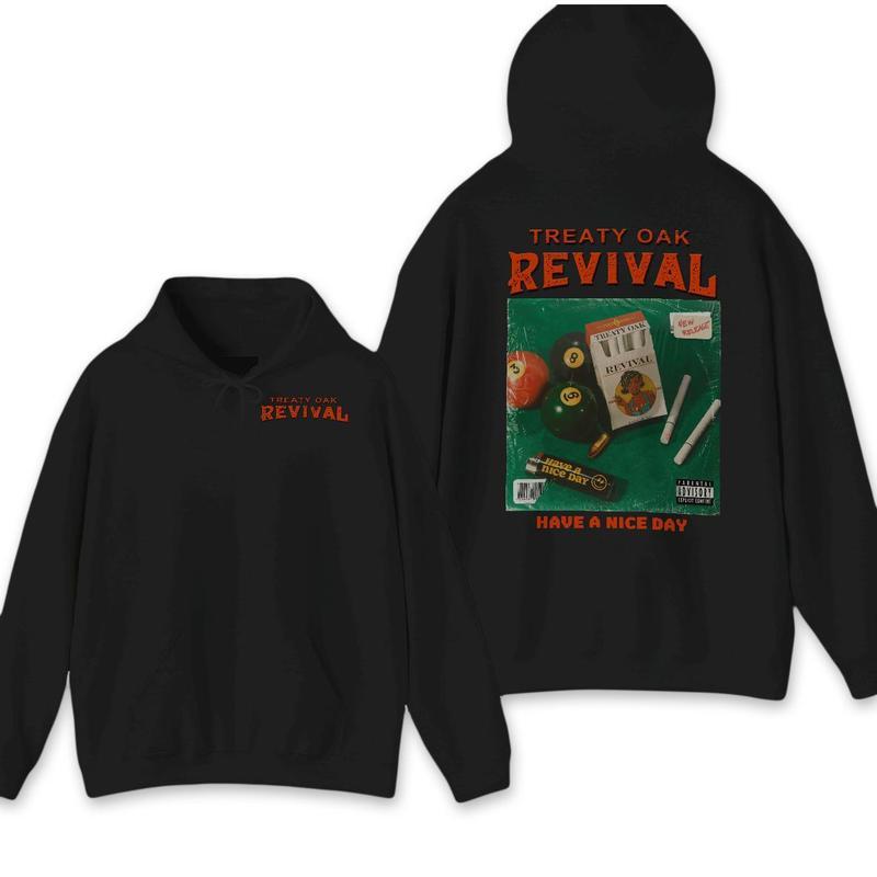 Treaty Oak Revival Hoodie - Retro Style Celebrate  Hoodie Pullover Menswear Classic Cotton