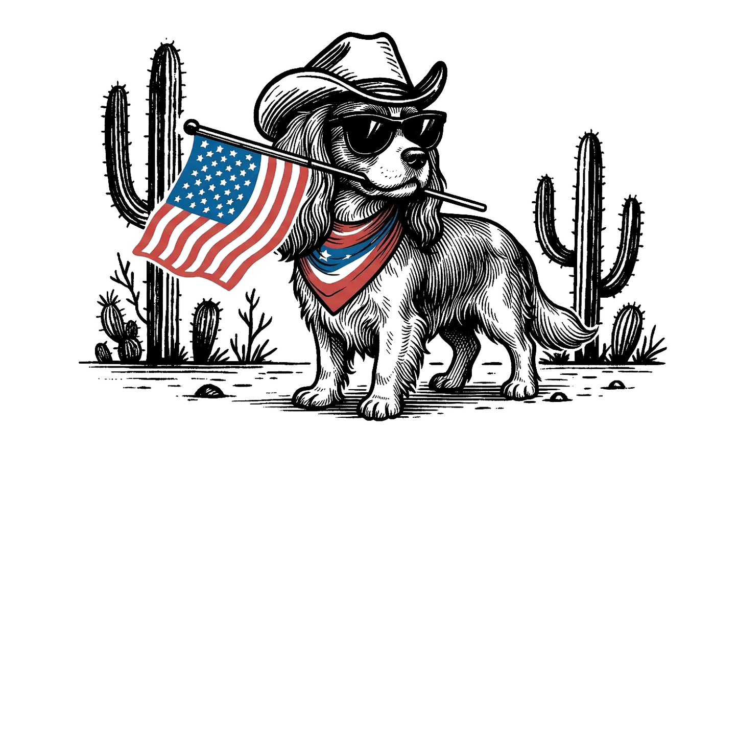 Comfort Colors® Patriotic Western Cowboy Dog Shirt – 4th of July USA Flag Dog Lover Tee