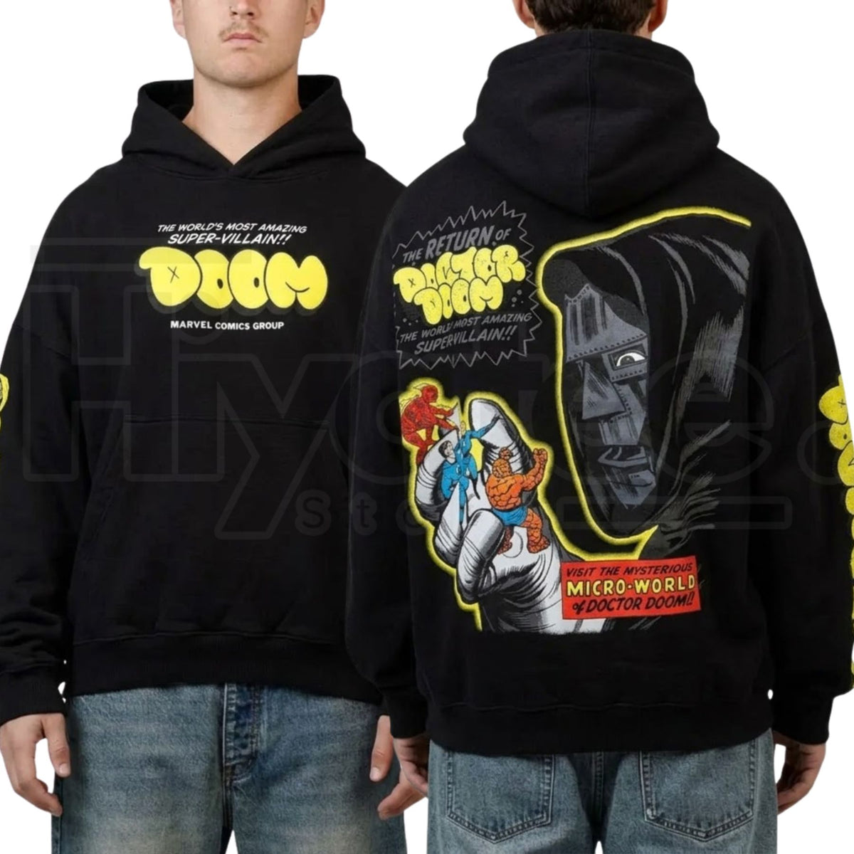 73Studio Marvel Fantastic Four Doctor Doom Villain Premium Hoodie – Vintage Comic Graphic Pullover - Hiyatee