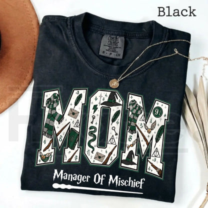 Comfort Colors Mom Manager of Mischief Shirt Magical Wizard Tee