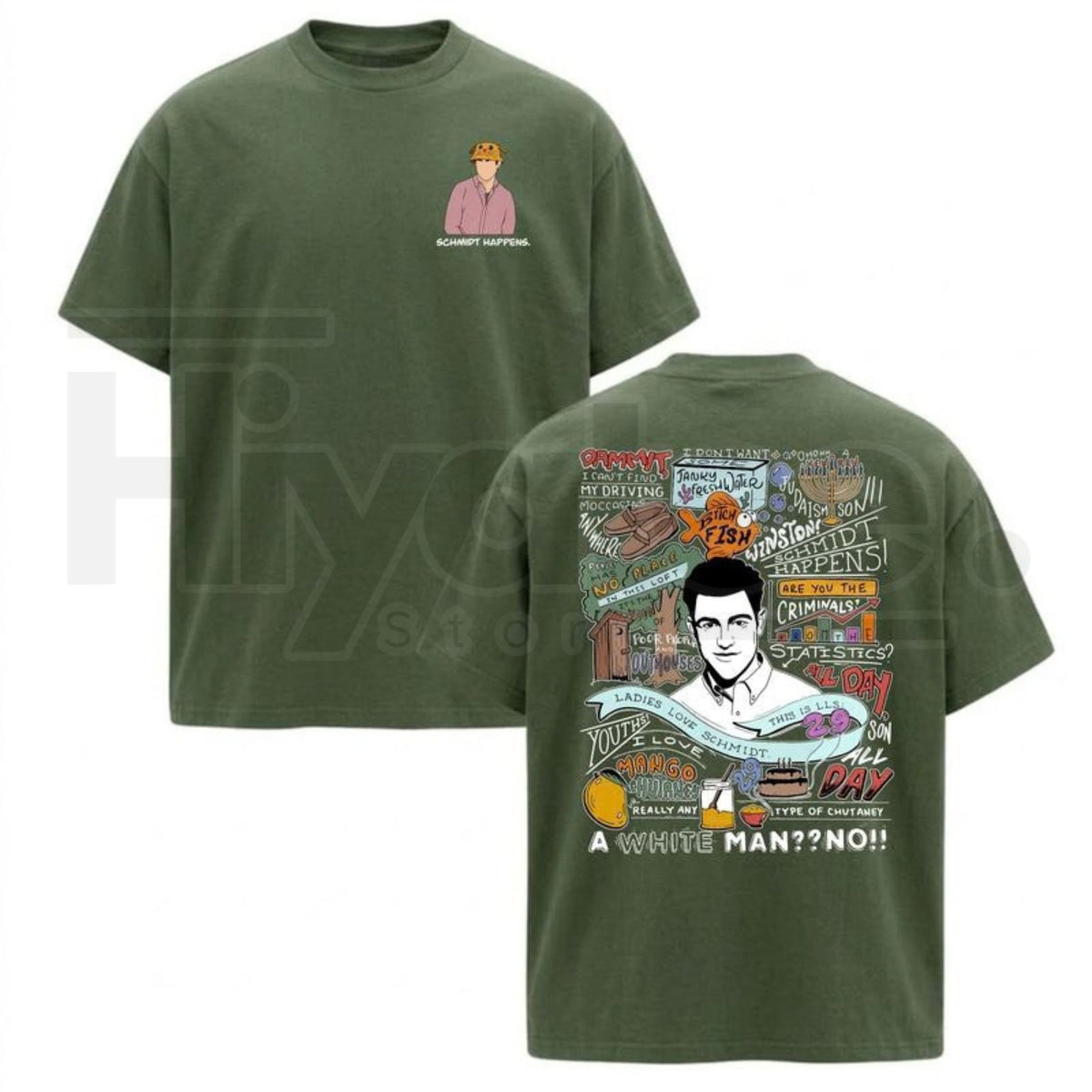 Schmidt Happens Quote T-Shirt – New Girl TV Show Vintage Graphic Tee