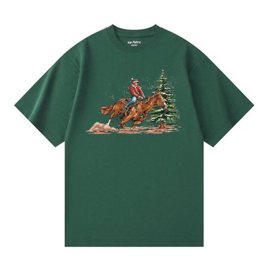 Lady santa cowboy Christmas Shirt - Hiyatee