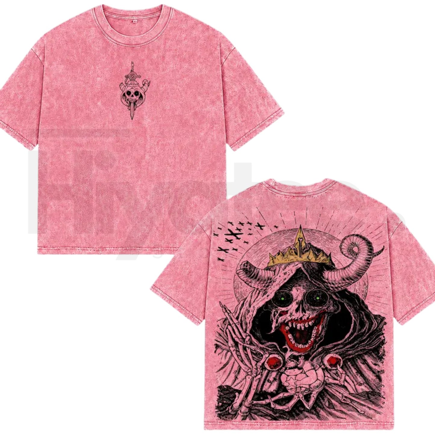 The Lich Adventure Time Double Printed Vintage T-Shirt – Dark Fantasy Graphic Oversized Tee
