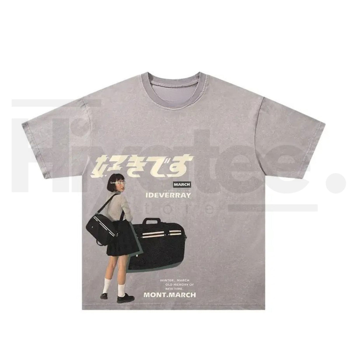 American Vintage Heavy Washed Tie-Dye Graffiti Streetwear T-Shirt – Oversized Baggy Unisex Cotton Short Sleeve Tee
