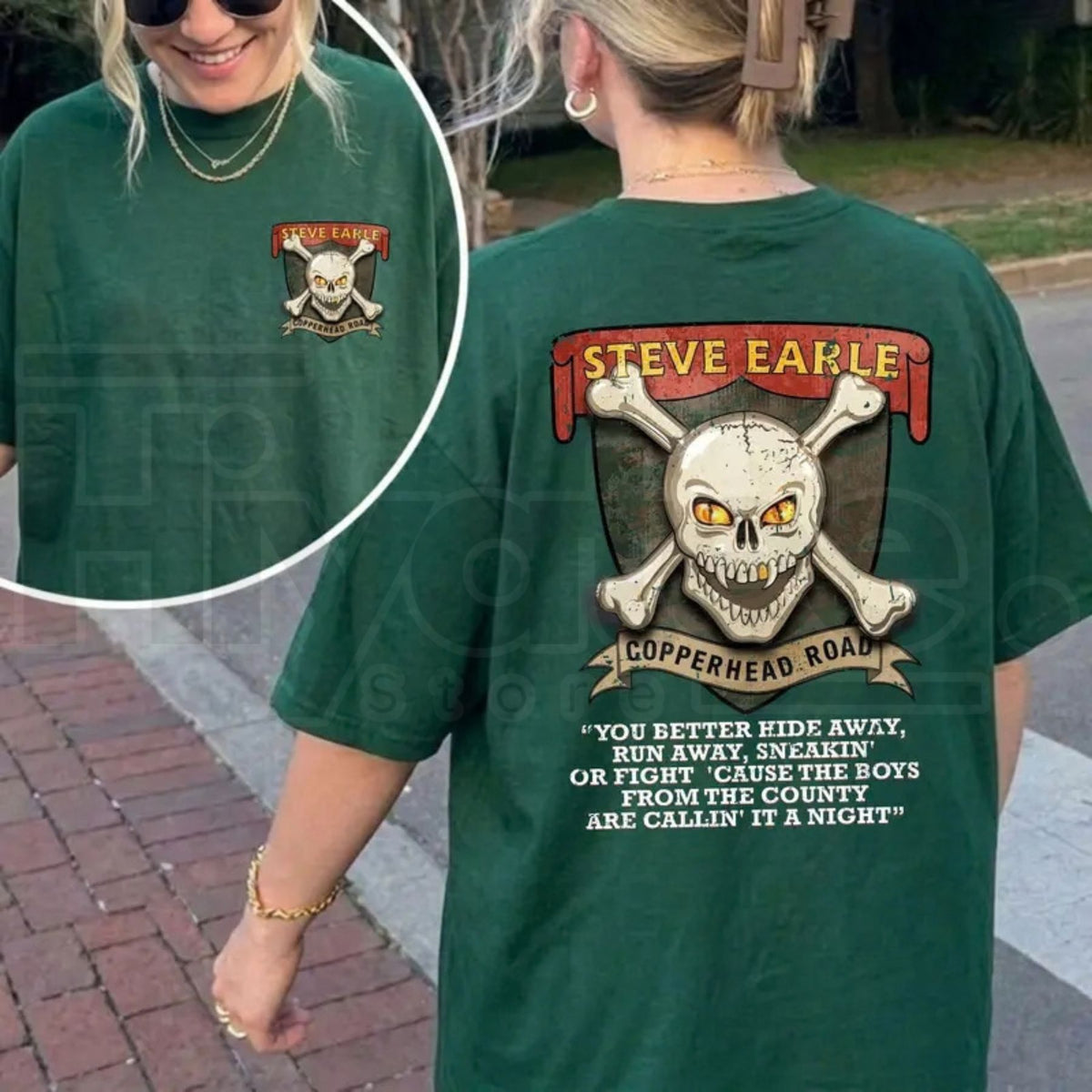 Steve Earle Copperhead Road T-Shirt – Vintage Skull Outlaw Country Tee