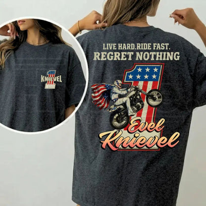 Vintage Evel Knievel Tee – Live Hard Ride Fast American Rider T-Shirt