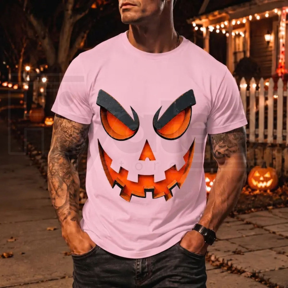Men's Scary Evil Jack O' Lantern T-Shirt – Spooky Halloween Graphic Tee